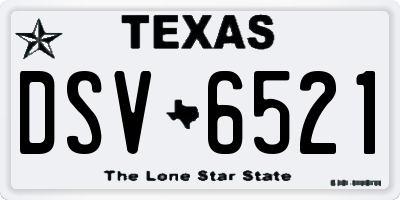 TX license plate DSV6521