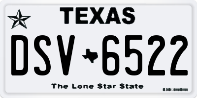 TX license plate DSV6522
