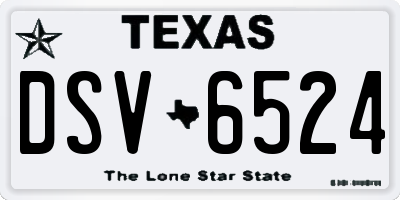 TX license plate DSV6524