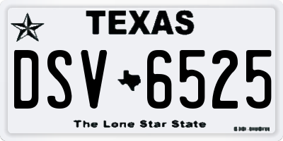 TX license plate DSV6525