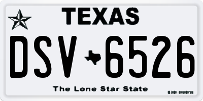 TX license plate DSV6526