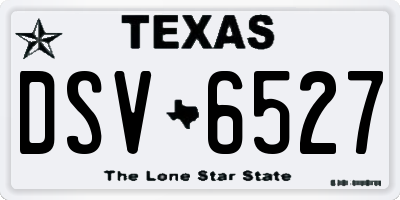 TX license plate DSV6527