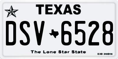 TX license plate DSV6528
