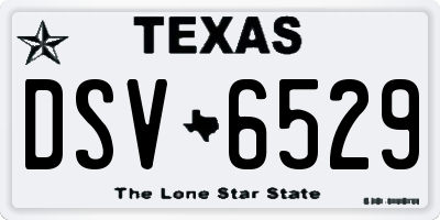 TX license plate DSV6529