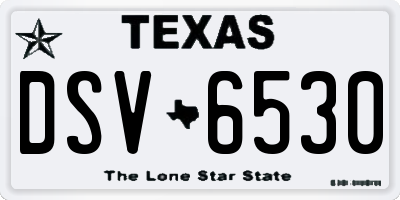 TX license plate DSV6530