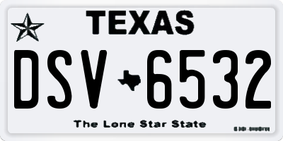 TX license plate DSV6532