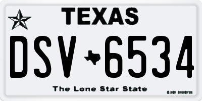 TX license plate DSV6534