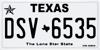 TX license plate DSV6535