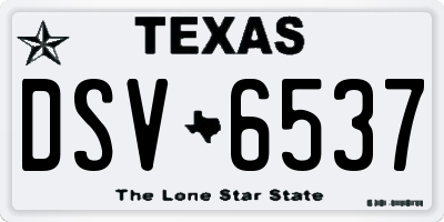 TX license plate DSV6537