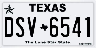 TX license plate DSV6541