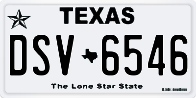 TX license plate DSV6546