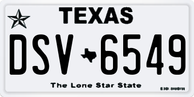 TX license plate DSV6549
