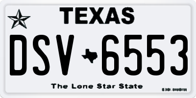 TX license plate DSV6553