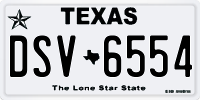 TX license plate DSV6554