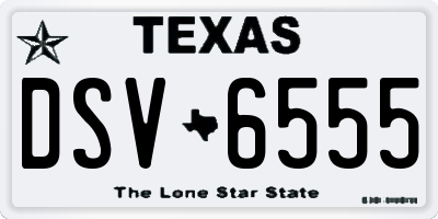 TX license plate DSV6555