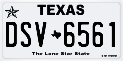TX license plate DSV6561