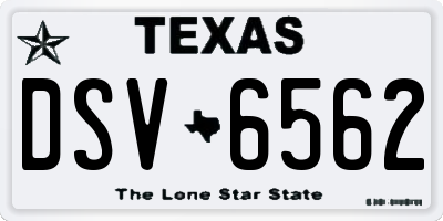 TX license plate DSV6562
