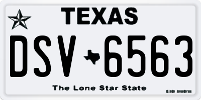 TX license plate DSV6563