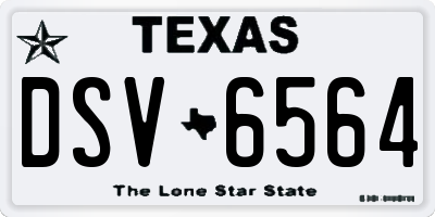 TX license plate DSV6564