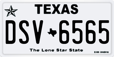 TX license plate DSV6565