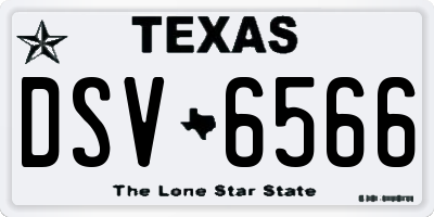 TX license plate DSV6566