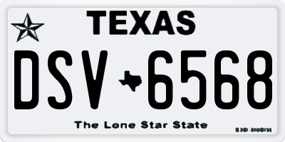 TX license plate DSV6568