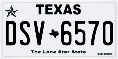 TX license plate DSV6570