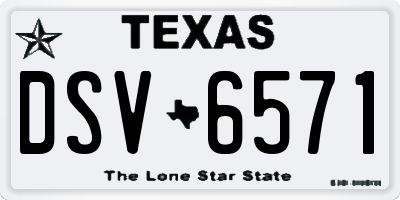 TX license plate DSV6571