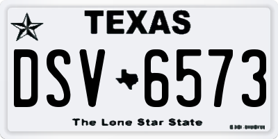TX license plate DSV6573