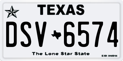 TX license plate DSV6574
