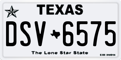 TX license plate DSV6575