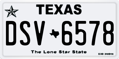 TX license plate DSV6578