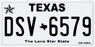 TX license plate DSV6579