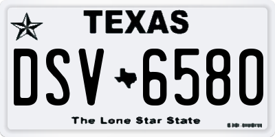 TX license plate DSV6580