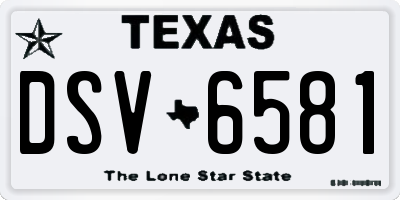 TX license plate DSV6581
