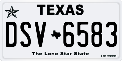 TX license plate DSV6583