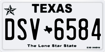 TX license plate DSV6584