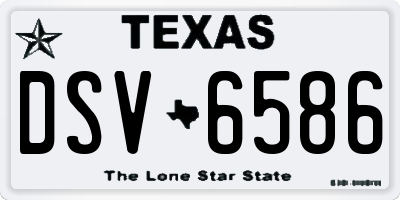 TX license plate DSV6586