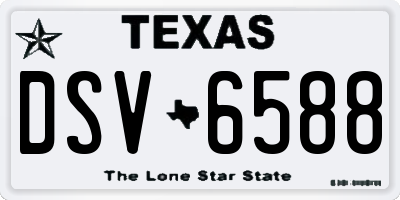 TX license plate DSV6588