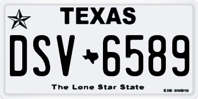 TX license plate DSV6589