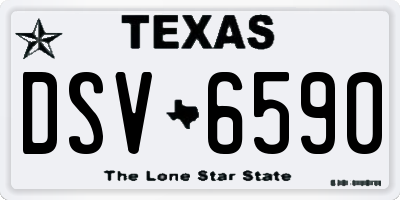 TX license plate DSV6590