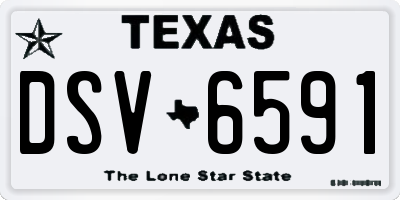 TX license plate DSV6591