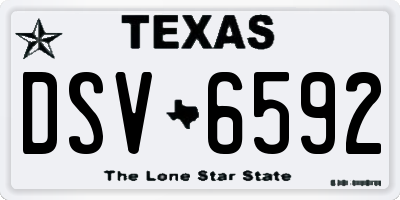 TX license plate DSV6592
