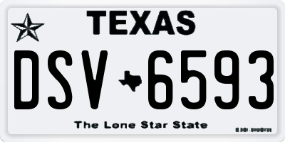 TX license plate DSV6593