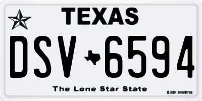TX license plate DSV6594