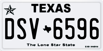TX license plate DSV6596