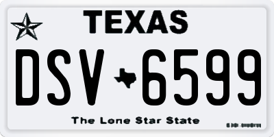 TX license plate DSV6599
