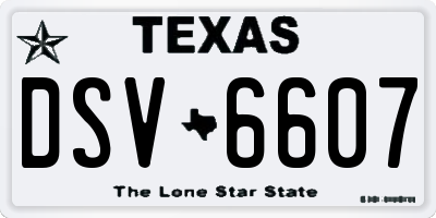 TX license plate DSV6607