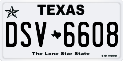 TX license plate DSV6608