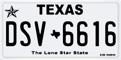 TX license plate DSV6616